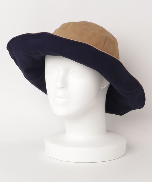 VitaFelice（ヴィータフェリーチェ）の「つば広リバーシブル帽子（ハット・レディース・ブラック/ネイビー/アイボリー・FREE）」の5枚目の写真
