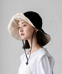 つば広リバーシブル帽子