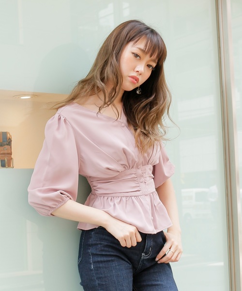 LIPSERVICE（リップサービス）の「バルーンスリーブウエストコルセットブラウス（シャツ/ブラウス・レディース・ホワイト/ピンク/その他1/その他2/ベージュ/ピンク系その他・FREE）」の10枚目の写真