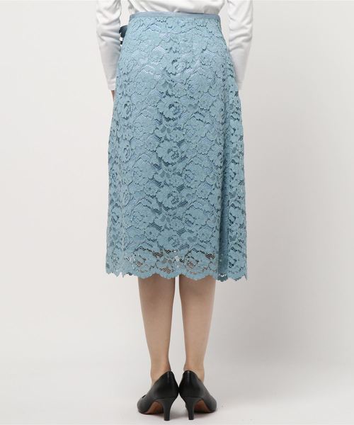 La TOTALITE（ラトータリテ）の「レースラップ風スカート（スカート・レディース・ブラウン/サックスブルー/ピンク系その他・38/36）」の5枚目の写真