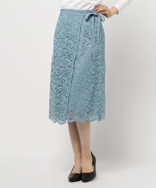 La TOTALITE（ラトータリテ）の「レースラップ風スカート（スカート・レディース・ブラウン/サックスブルー/ピンク系その他・38/36）」の10枚目の写真