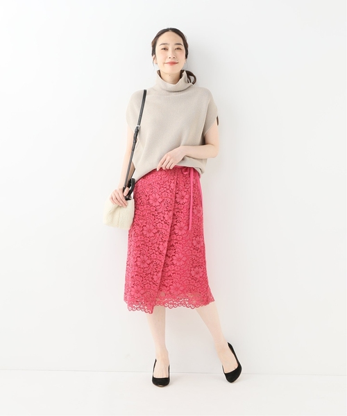 La TOTALITE（ラトータリテ）の「レースラップ風スカート（スカート・レディース・ブラウン/サックスブルー/ピンク系その他・38/36）」の8枚目の写真