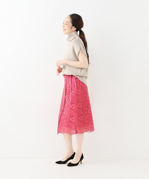 La TOTALITE（ラトータリテ）の「レースラップ風スカート（スカート・レディース・ブラウン/サックスブルー/ピンク系その他・38/36）」の9枚目の写真