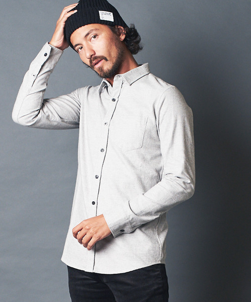 Magine(マージン)の「CTN FLANNEL STANDARD SHIRTS L/S:コットン フランネル スタンダードシャツ(シャツ/ブラウス)」|グレー