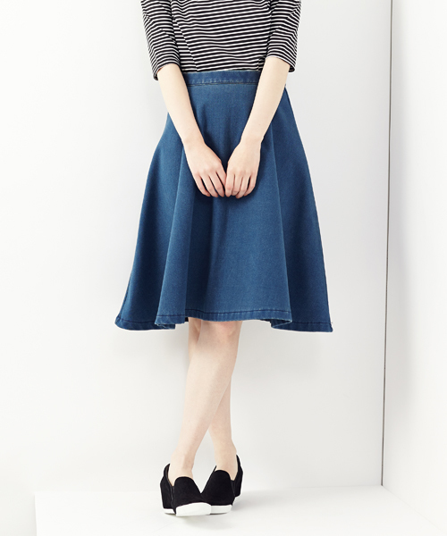 Another Edition（アナザーエディション）の「AE ﾎﾞﾝﾃﾞｨﾝｸﾞ ﾌﾚｱ SK◆（スカート・レディース・ダークグレー/ネイビー/コバルトブルー・MEDIUM/SMALL）」の9枚目の写真