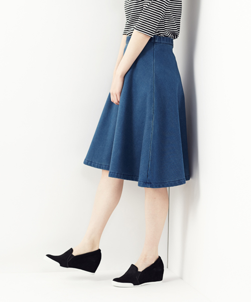 Another Edition（アナザーエディション）の「AE ﾎﾞﾝﾃﾞｨﾝｸﾞ ﾌﾚｱ SK◆（スカート・レディース・ダークグレー/ネイビー/コバルトブルー・MEDIUM/SMALL）」の10枚目の写真