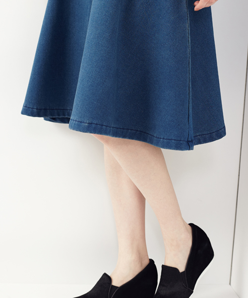 Another Edition（アナザーエディション）の「AE ﾎﾞﾝﾃﾞｨﾝｸﾞ ﾌﾚｱ SK◆（スカート・レディース・ダークグレー/ネイビー/コバルトブルー・MEDIUM/SMALL）」の5枚目の写真
