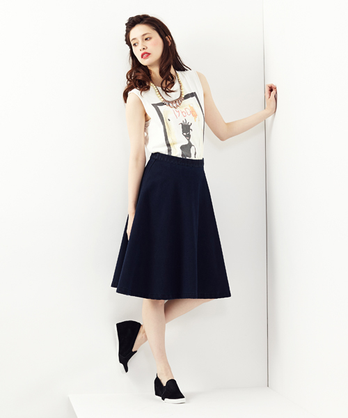 Another Edition（アナザーエディション）の「AE ﾎﾞﾝﾃﾞｨﾝｸﾞ ﾌﾚｱ SK◆（スカート・レディース・ダークグレー/ネイビー/コバルトブルー・MEDIUM/SMALL）」の7枚目の写真