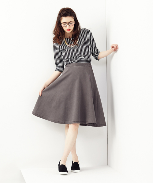 Another Edition（アナザーエディション）の「AE ﾎﾞﾝﾃﾞｨﾝｸﾞ ﾌﾚｱ SK◆（スカート・レディース・ダークグレー/ネイビー/コバルトブルー・MEDIUM/SMALL）」の8枚目の写真