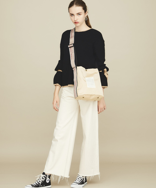 THEATRE PRODUCTS(シアタープロダクツ)の「【THEATRE PRODUCTS(シアタープロダクツ)】《STUDIOUS別注》ジャガードテープサコッシュバッグ(ショルダーバッグ・レディース・ベージュ/ブラック・FREE)」の5枚目の写真