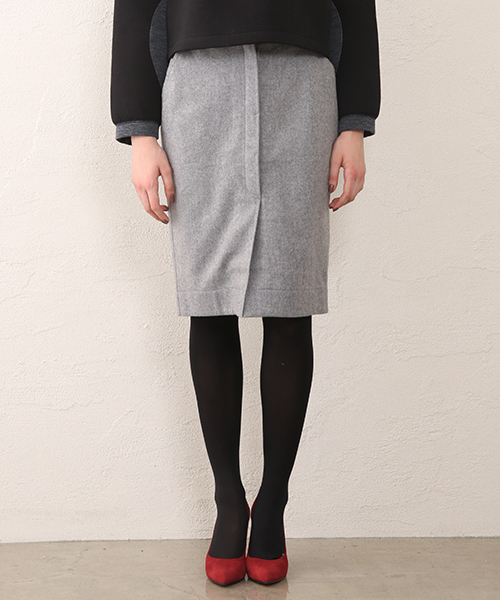 mystic（ミスティック）の「ウール混タイトスカート（スカート・レディース・グレー/チャコールグレー/レッド・2/1）」の3枚目の写真