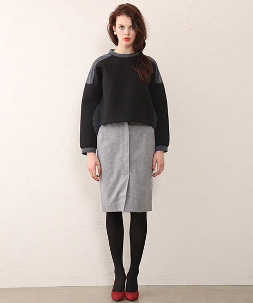 mystic（ミスティック）の「ウール混タイトスカート（スカート・レディース・グレー/チャコールグレー/レッド・2/1）」の7枚目の写真