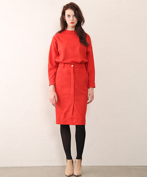 mystic（ミスティック）の「ウール混タイトスカート（スカート・レディース・グレー/チャコールグレー/レッド・2/1）」の8枚目の写真