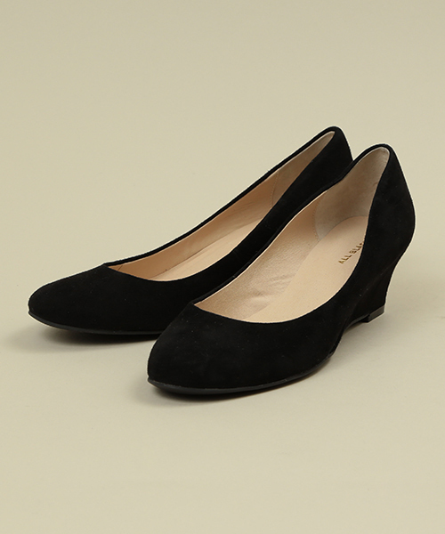 ROSE BUD（ローズバッド）の「(ALL BLACK)スエード ウエッジ パンプス（パンプス・レディース・ブラック/グリーン/ピンク・35/39/36/38/37）」の2枚目の写真