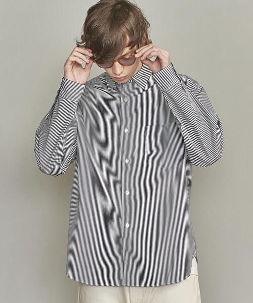 BEAUTY&YOUTH UNITED ARROWS（ビューティーアンドユースユナイテッドアローズ）の「BY ブルーストライプ ワイドフォルム シャツ（シャツ/ブラウス・メンズ・ライトブルー/ネイビー/ロイヤルブルー・S/L/M/XL）」の3枚目の写真
