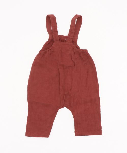 SWAP MEET MARKET（スワップミートマーケット）の「ダブルガーゼ 9分丈サロペット（サロペット/オーバーオール・キッズ・ベージュ/ワイン・110/100/130/120/140/90）」の3枚目の写真