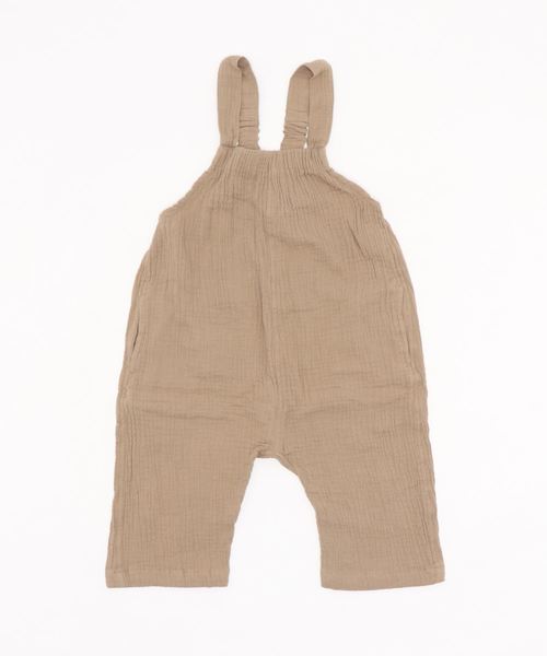 SWAP MEET MARKET（スワップミートマーケット）の「ダブルガーゼ 9分丈サロペット（サロペット/オーバーオール・キッズ・ベージュ/ワイン・110/100/130/120/140/90）」の4枚目の写真