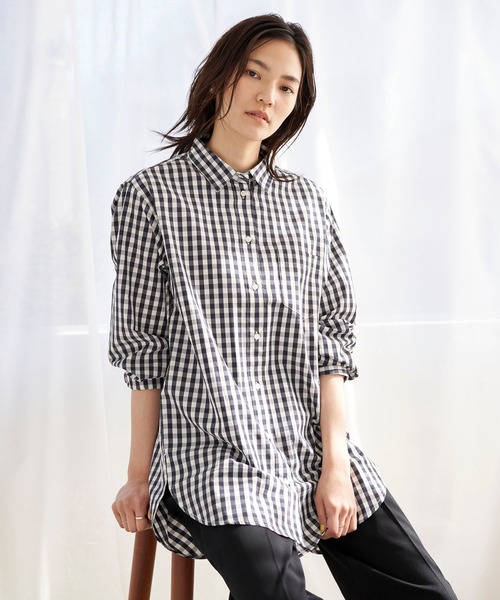 AMERICAN HOLIC(アメリカンホリック)の「前後差シャツチュニック *(シャツ/ブラウス・レディース・オフホワイト/ブルー系その他4/その他5/ストライプ・M/L)」の3枚目の写真