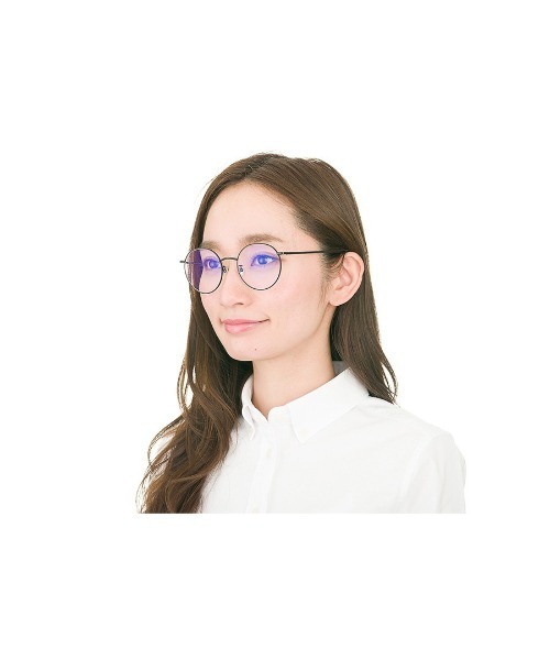 Zoff（ゾフ）の「ボストン型 PCメガネ｜Zoff PC REGULAR TYPE（ブルーライトカット率約35%）（メガネ・レディース・ブラック/ゴールド・FREE）」の4枚目の写真