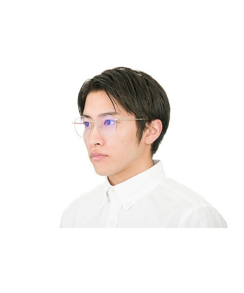 Zoff（ゾフ）の「ボストン型 PCメガネ｜Zoff PC REGULAR TYPE（ブルーライトカット率約35%）（メガネ・レディース・ブラック/ゴールド・FREE）」の7枚目の写真