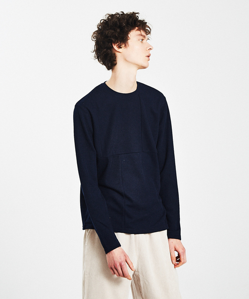 ABAHOUSE（アバハウス）の「【展開店舗限定】パネル切替 プルオーバー（Tシャツ/カットソー・メンズ・ホワイト/ベージュ/ネイビー/サックスブルー・46/48）」の3枚目の写真