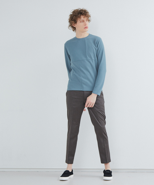 ABAHOUSE（アバハウス）の「【展開店舗限定】パネル切替 プルオーバー（Tシャツ/カットソー・メンズ・ホワイト/ベージュ/ネイビー/サックスブルー・46/48）」の5枚目の写真
