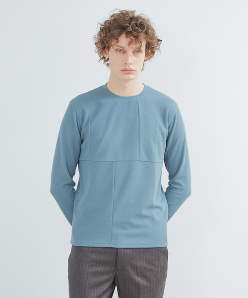 ABAHOUSE（アバハウス）の「【展開店舗限定】パネル切替 プルオーバー（Tシャツ/カットソー・メンズ・ホワイト/ベージュ/ネイビー/サックスブルー・46/48）」の6枚目の写真