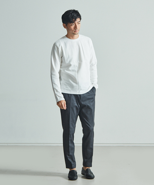 ABAHOUSE（アバハウス）の「【展開店舗限定】パネル切替 プルオーバー（Tシャツ/カットソー・メンズ・ホワイト/ベージュ/ネイビー/サックスブルー・46/48）」の14枚目の写真