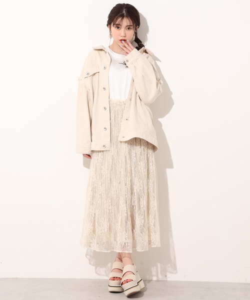 one after another NICE CLAUP（ワンアフターアナザーナイスクラップ）の「フリンジデニムジャケット（デニムジャケット・レディース・アイボリー/ブルー/ネイビー・FREE）」の8枚目の写真