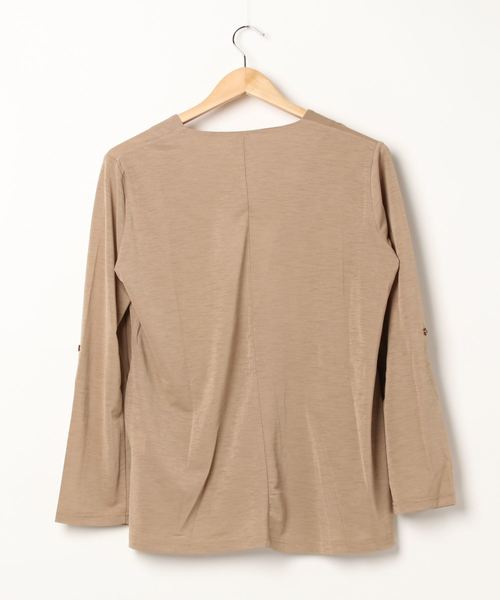 BELLUNA（ベルーナ）の「洗える涼感ストレッチジャケット（ノーカラージャケット・レディース・ライトグレー/ブラック/カーキ/キャメル/ダークネイビー・MEDIUM/LARGE/X-LARGE）」の13枚目の写真