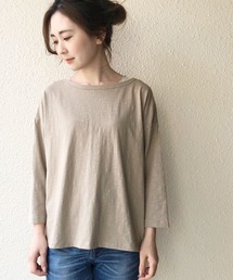 7分袖クルーネックゆるカットプルオーバー1 *●