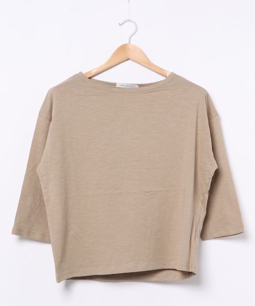 AMERICAN HOLIC(アメリカンホリック)の「7分袖クルーネックゆるカットプルオーバー1 *●(Tシャツ/カットソー・レディース・ベージュ/ネイビー/オフホワイト・M/L)」の4枚目の写真