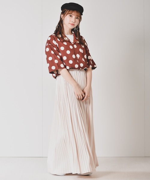 Starting Over（スターティングオーバー）の「ビッグシルエット 総柄プリント 半袖開襟オープンカラーシャツ/レディース メンズ（シャツ/ブラウス・メンズ・ホワイト/ブラック/ベージュ/ブラック×グレー/ブラックミックス/ホワイト×ブラック/ブラック×ホワイト/ブラック×シルバー/テラコッタ/ベージュ×ブラック/ブラック系1/ホワイト系1/ホワイト系3/ラベンダー/ホワイト系2/サックスブルー/ブラック系2/ホワイト系4/イエロー・M/L/XL）」の20枚目の写真