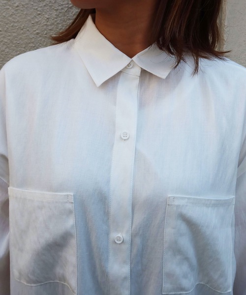 Riberry（リベリー）の「ロングシャツワンピ（シャツワンピース・レディース・ホワイト/ベージュ/ライトグリーン/ラベンダー・FREE）」の8枚目の写真