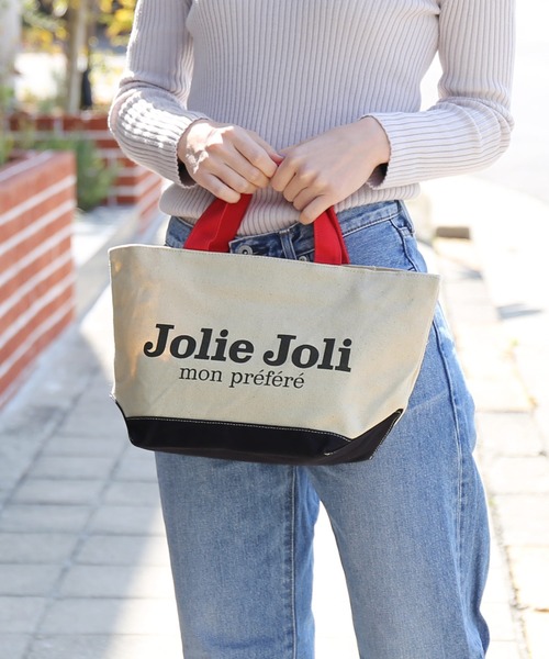 sankyo shokai（サンキョウショウカイ）の「[Jolie Joli] ショッピングミニ トートバッグ（トートバッグ・レディース・レッド/アイボリー/ホワイト×ネイビー/ピンク・FREE）」の3枚目の写真