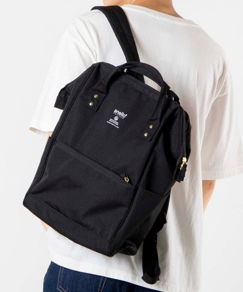 anello（アネロ）の「WEGO/anello GRANDE 軽量撥水杢調ポリ口金リュック（バックパック/リュック・メンズ・ブラック/ベージュ/ネイビー/ピンク・FREE）」の2枚目の写真
