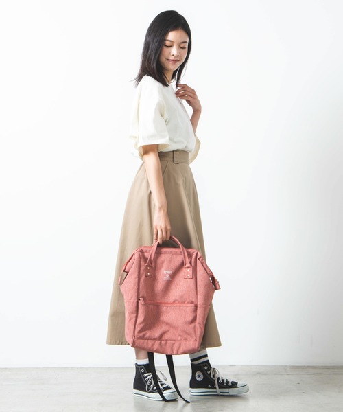anello（アネロ）の「WEGO/anello GRANDE 軽量撥水杢調ポリ口金リュック（バックパック/リュック・メンズ・ブラック/ベージュ/ネイビー/ピンク・FREE）」の14枚目の写真