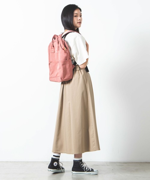 anello（アネロ）の「WEGO/anello GRANDE 軽量撥水杢調ポリ口金リュック（バックパック/リュック・メンズ・ブラック/ベージュ/ネイビー/ピンク・FREE）」の15枚目の写真