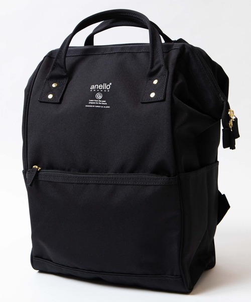 anello（アネロ）の「WEGO/anello GRANDE 軽量撥水杢調ポリ口金リュック（バックパック/リュック・メンズ・ブラック/ベージュ/ネイビー/ピンク・FREE）」の16枚目の写真