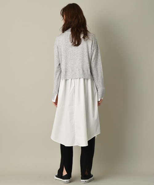 INTERPLANET（インタープラネット）の「タートルシャツレイヤード風ワンピース（ワンピース・レディース・ブラック/グレイッシュベージュ/ライトグレー・FREE）」の15枚目の写真