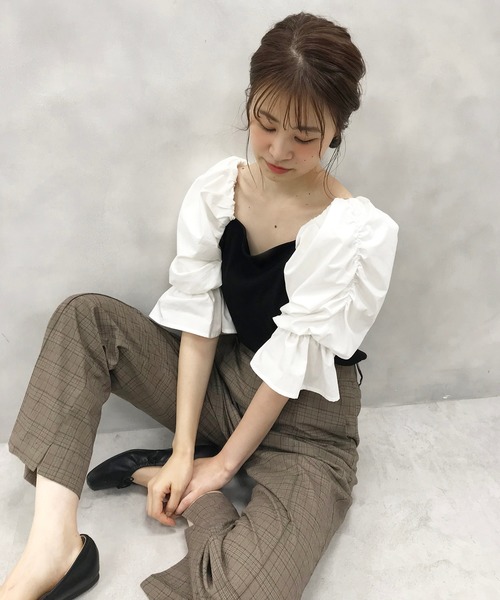 one after another NICE CLAUP(ワンアフターアナザーナイスクラップ)の「センタータックカラースラックス(スラックス・レディース・ベージュ系その他/ピンク系その他/チェック・SMALL/MEDIUM)」の8枚目の写真