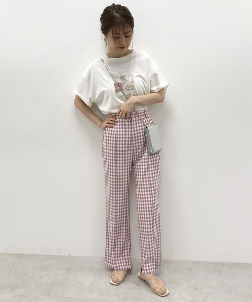 one after another NICE CLAUP(ワンアフターアナザーナイスクラップ)の「センタータックカラースラックス(スラックス・レディース・ベージュ系その他/ピンク系その他/チェック・SMALL/MEDIUM)」の11枚目の写真