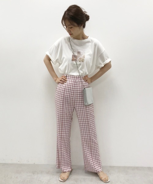 one after another NICE CLAUP(ワンアフターアナザーナイスクラップ)の「センタータックカラースラックス(スラックス・レディース・ベージュ系その他/ピンク系その他/チェック・SMALL/MEDIUM)」の10枚目の写真