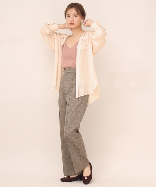 one after another NICE CLAUP(ワンアフターアナザーナイスクラップ)の「センタータックカラースラックス(スラックス・レディース・ベージュ系その他/ピンク系その他/チェック・SMALL/MEDIUM)」の21枚目の写真