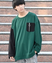 MinoriTY | 【コラボ「MinroriTY × ファッションインフルエンサー こーせ」】ツートーンリングジップポケットロンT(Tシャツ/カットソー)
