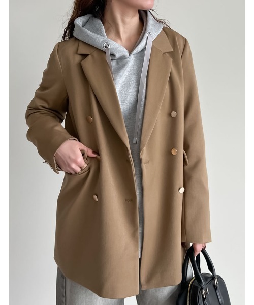 Re:EDIT（リエディ）の「[累計販売枚数2.2万枚][お気に入り数1.8万突破！][イージーケア]オーバーサイズダンボールパーカー（パーカー・レディース・カーキ/アイボリー/モカ/杢グレー/ブラック/ブラウン・MEDIUM/LARGE）」の14枚目の写真