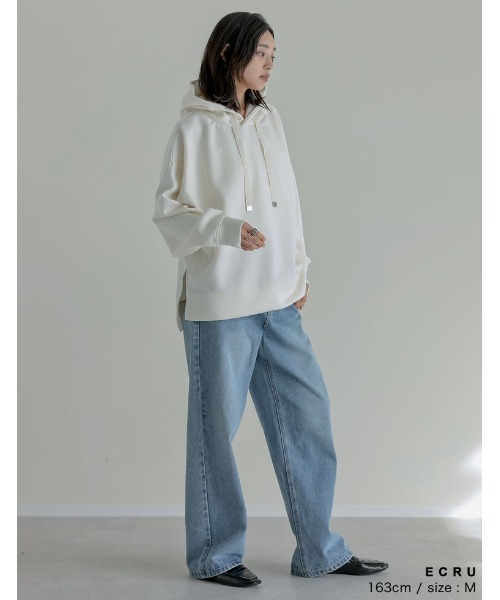 Re:EDIT（リエディ）の「[累計販売枚数2.2万枚][お気に入り数1.8万突破！][イージーケア]オーバーサイズダンボールパーカー（パーカー・レディース・カーキ/アイボリー/モカ/杢グレー/ブラック/ブラウン・MEDIUM/LARGE）」の15枚目の写真