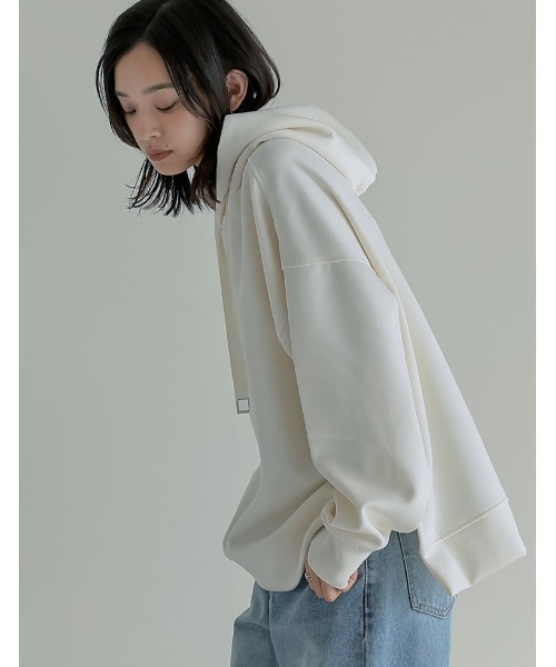 Re:EDIT（リエディ）の「[累計販売枚数2.2万枚][お気に入り数1.8万突破！][イージーケア]オーバーサイズダンボールパーカー（パーカー・レディース・カーキ/アイボリー/モカ/杢グレー/ブラック/ブラウン・MEDIUM/LARGE）」の16枚目の写真