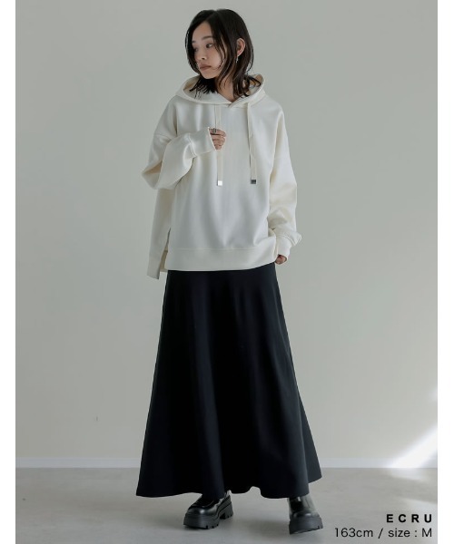 Re:EDIT（リエディ）の「[累計販売枚数2.2万枚][お気に入り数1.8万突破！][イージーケア]オーバーサイズダンボールパーカー（パーカー・レディース・カーキ/アイボリー/モカ/杢グレー/ブラック/ブラウン・MEDIUM/LARGE）」の18枚目の写真