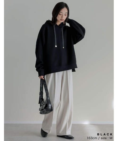 Re:EDIT（リエディ）の「[累計販売枚数2.2万枚][お気に入り数1.8万突破！][イージーケア]オーバーサイズダンボールパーカー（パーカー・レディース・カーキ/アイボリー/モカ/杢グレー/ブラック/ブラウン・MEDIUM/LARGE）」の21枚目の写真